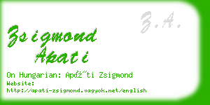 zsigmond apati business card